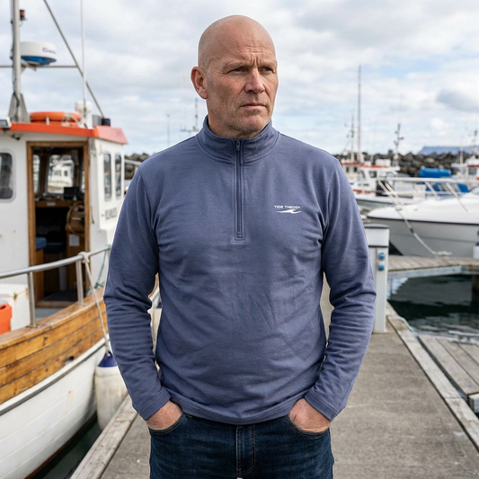 Tide Theory Embroidered Quarter Zip Pullover